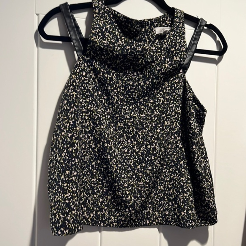BCBG Faux Leather Strap Tank